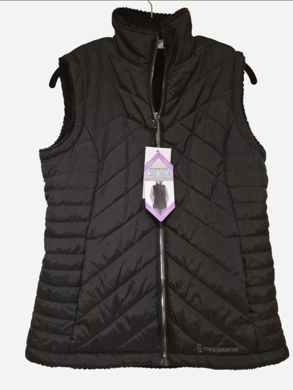 Free Country Black Quilted Reversible Women's Vest